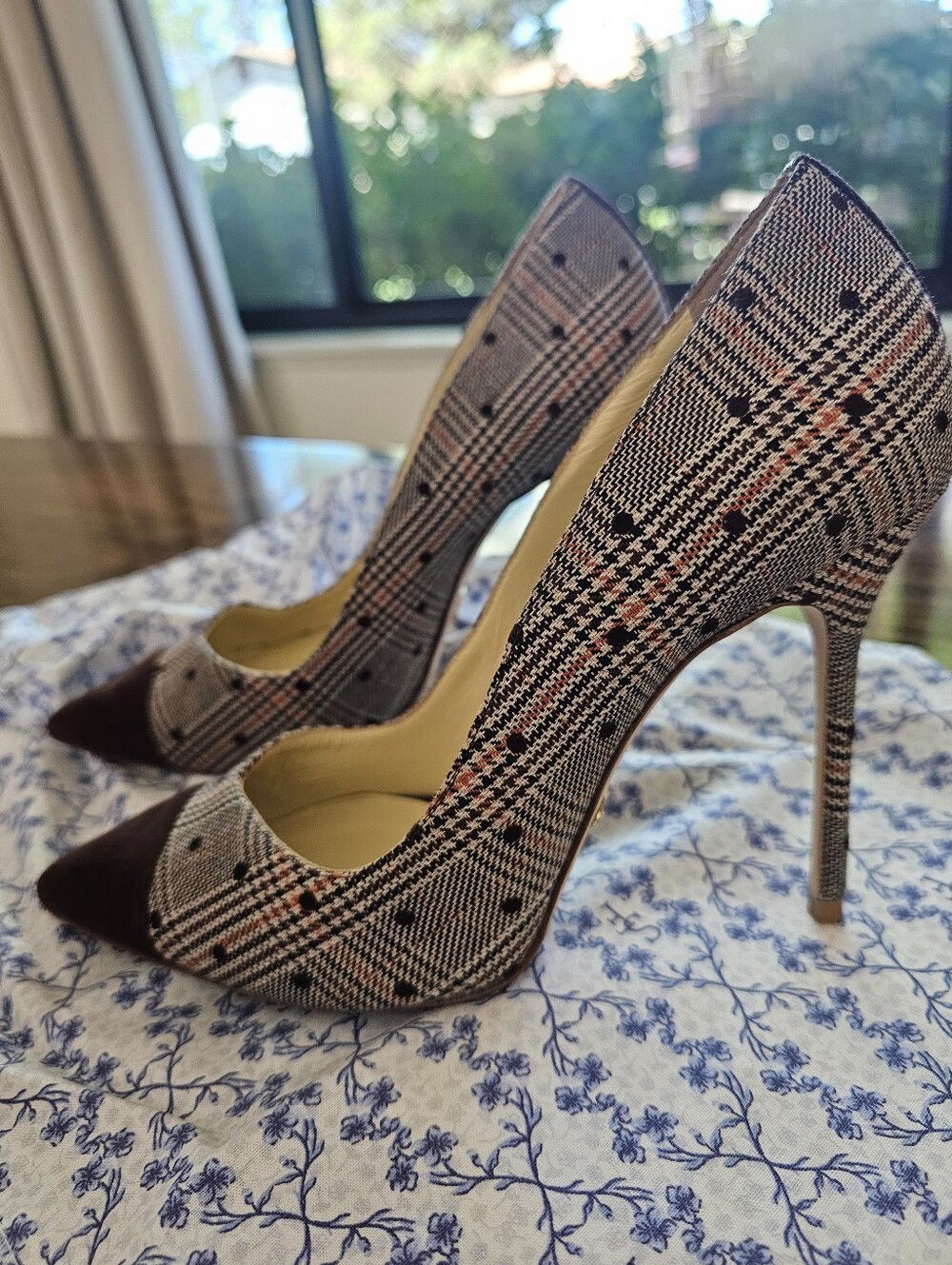 Sarah Flint Perfect Pump 100, Size 39 Espresso Glen Check